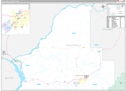 Walla Walla County, WA Wall Map Premium Style 2024